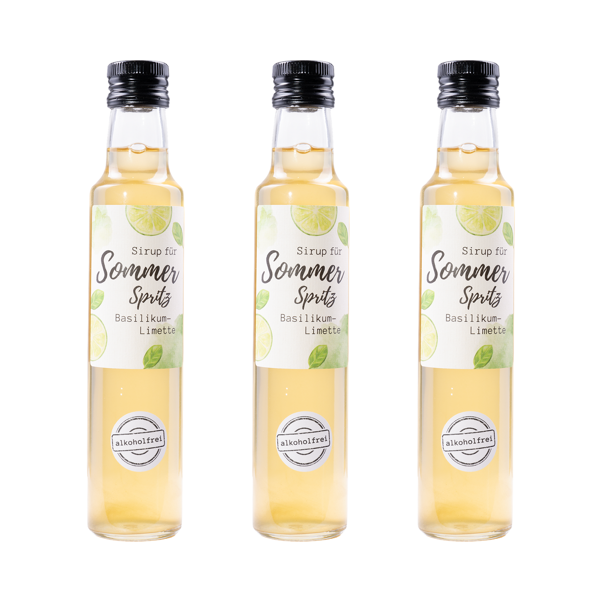 Sommer Spritz Sirup Basilikum-Limette – 3× 250 ml
