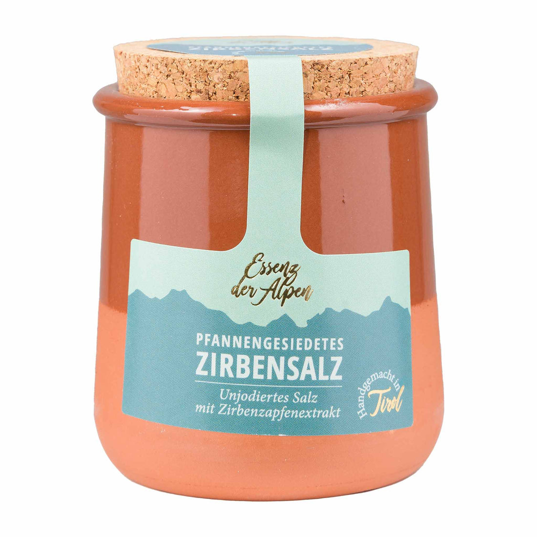 Zirbensalz im Keramiktopf von Essenz der Alpen
