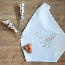 17:30 Geschirrtuch Huhn gold