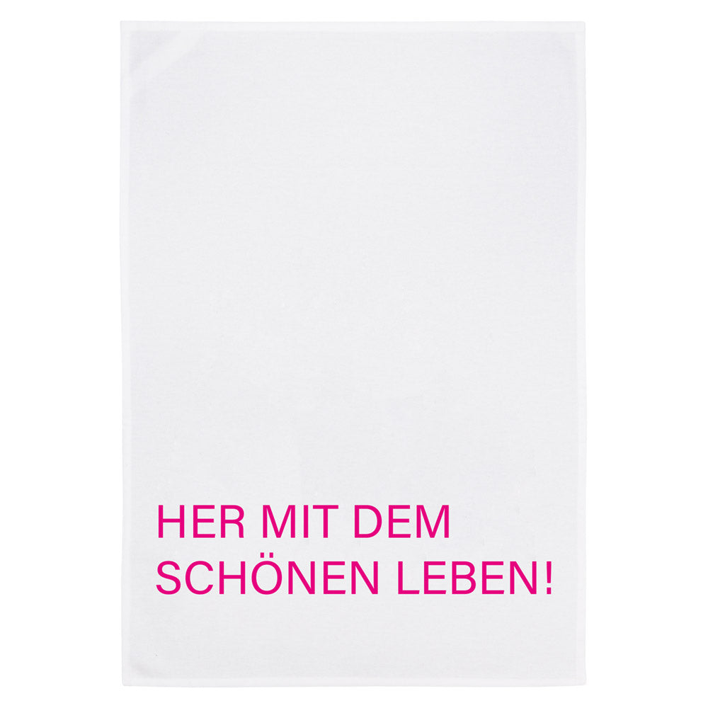 17:30 Geschirrtuch schönes Leben pink