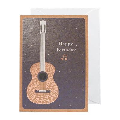 Happy Birthday Guitar Greeting Card – Copper