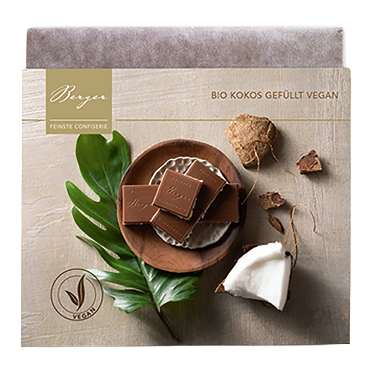 Bio Schokolade Kokos gefüllt vegan von Berger Confiserie