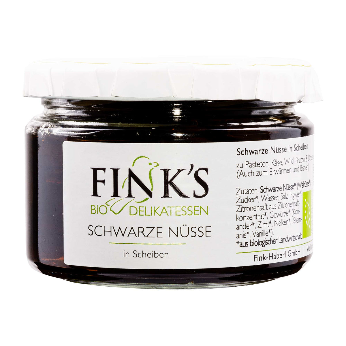 Finks Delikatessen Schwarze Nüsse in Scheiben
