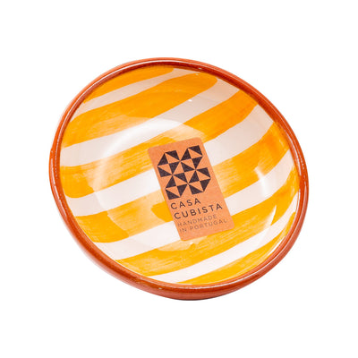 Small ceramic bowl – bold stripes tangerine