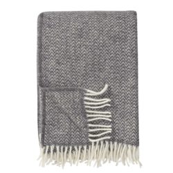 Wool blanket Chevron – grey