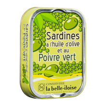La belle iloise Ölsardinen mit grünem Pfeffer