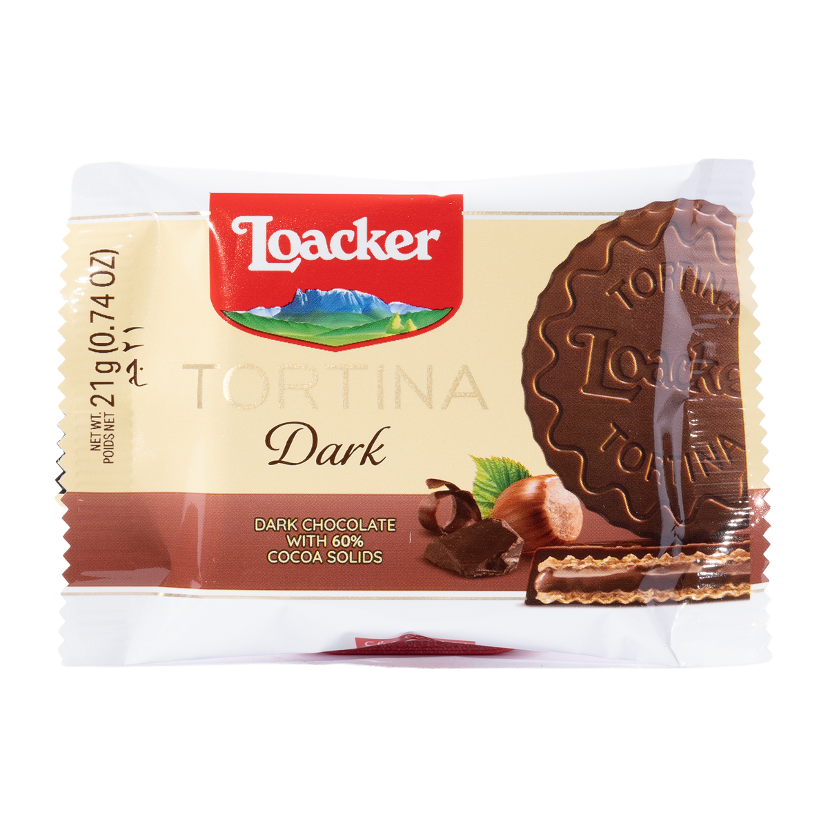 Tortina Dark von Loacker mit Haselnusscreme