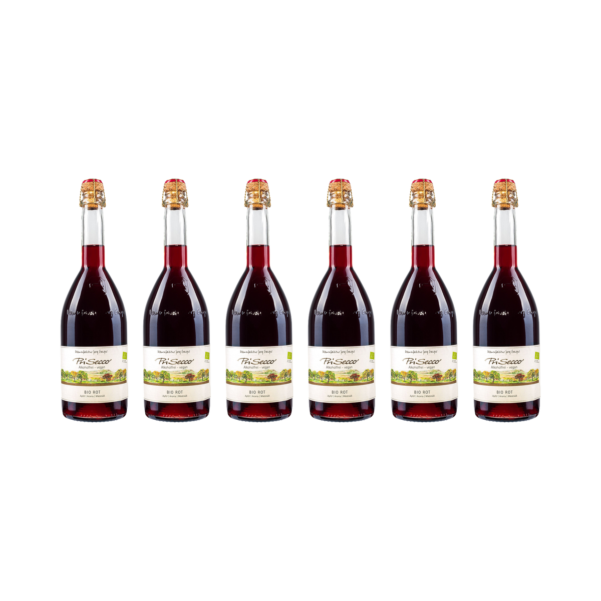 Prisecco – Bio Rot – alkoholfrei – 6× 750 ml