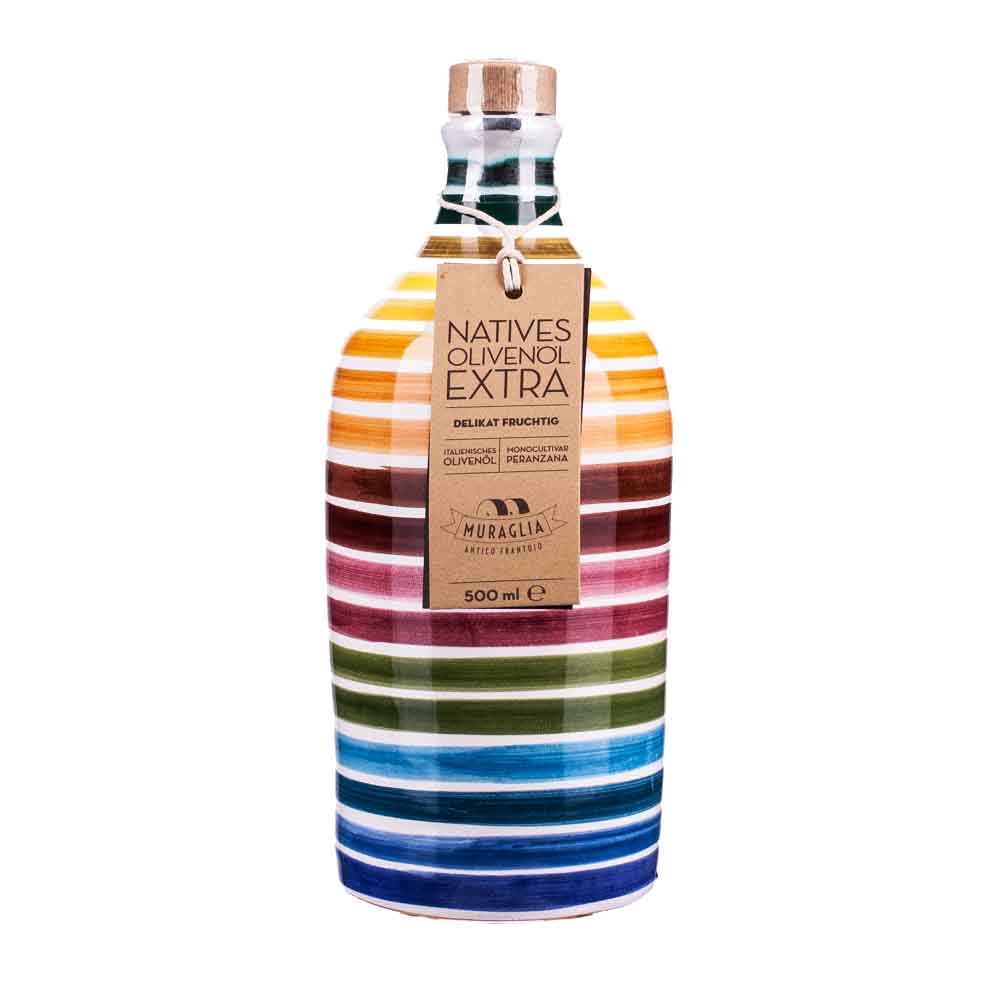 Frantoio Muraglia Olivenöl geringelte Keramikflasche