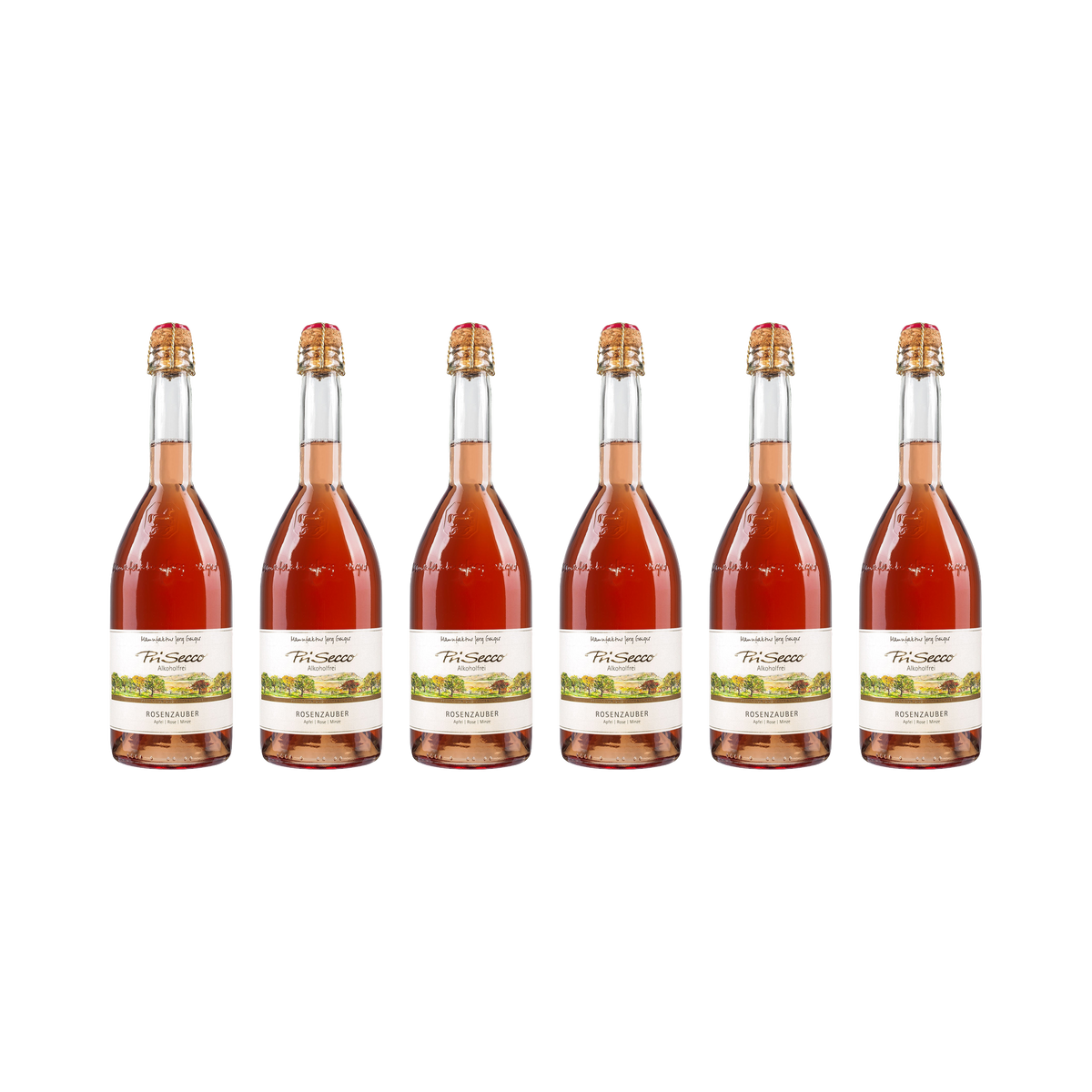 Prisecco – Rosenzauber – alkoholfrei – 6× 750 ml