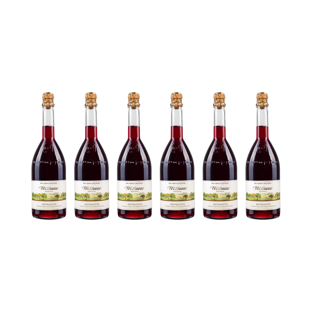 Prisecco – Rotfruchtig – alkoholfrei – 6× 750 ml