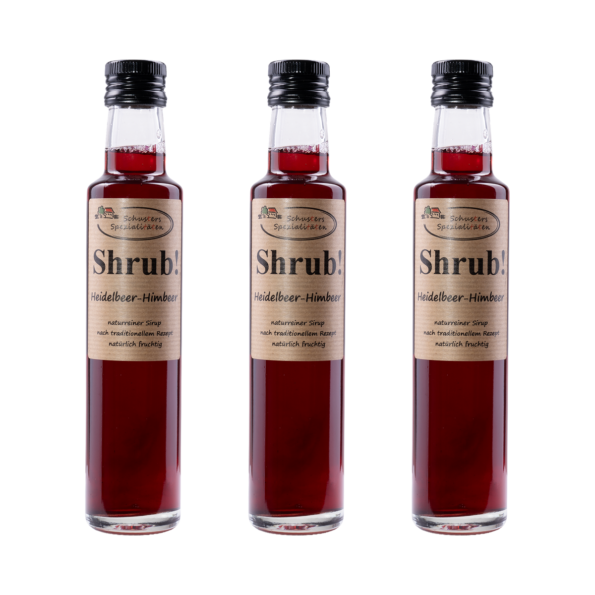 Shrub Heidelbeer-Himbeer Sirup – 3× 250 ml