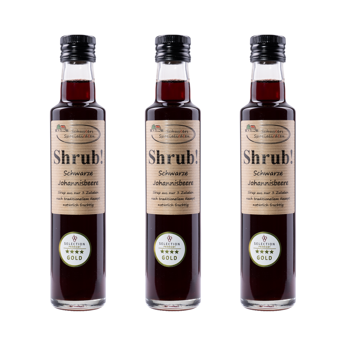 Shrub Schwarze Johannisbeere Sirup – 3× 250 ml