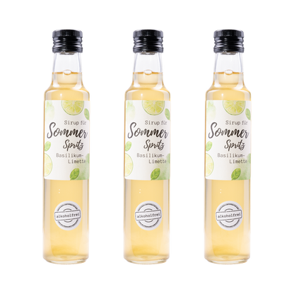 Sommer Spritz Sirup Basilikum-Limette – 3× 250 ml