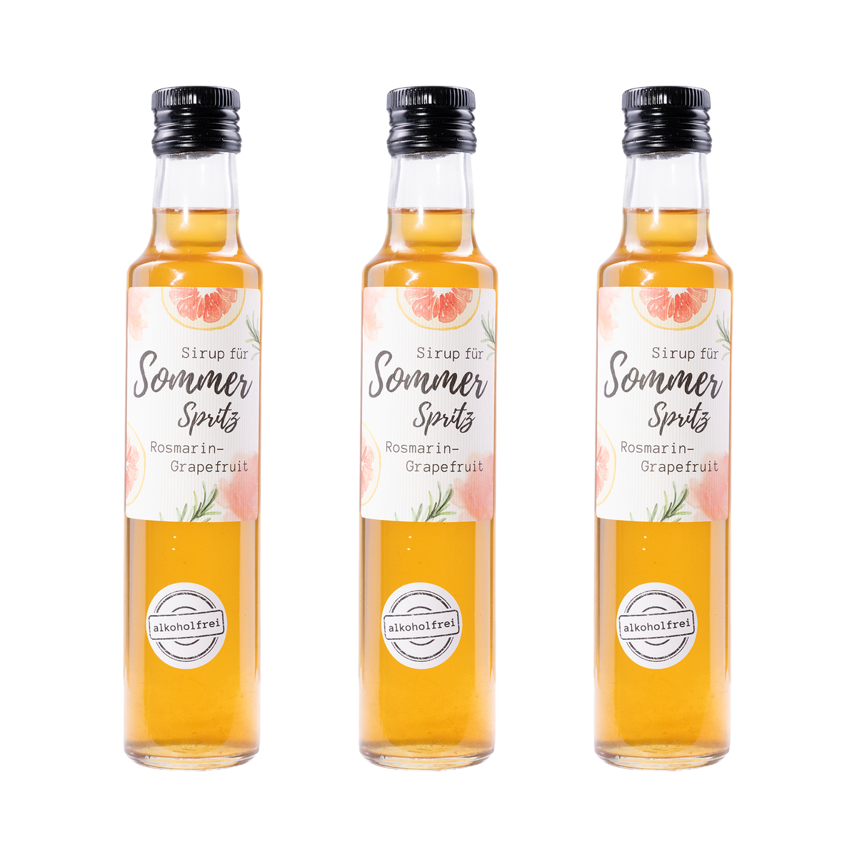 Sommer Spritz Sirup Rosmarin-Grapefruit – 3× 250 ml